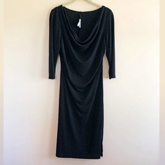 Byer Too! Little Black Dress with draping neckline and side slits - Picture 5 of 13